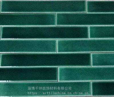 綠色冰裂紋長(zhǎng)條磚 打造個(gè)性背景墻的匠心之選